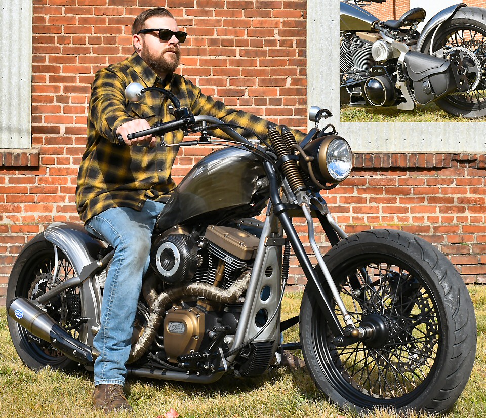 Custom Bobber Build Bare Metal Jacket by Iron Hawg Custom Cycles