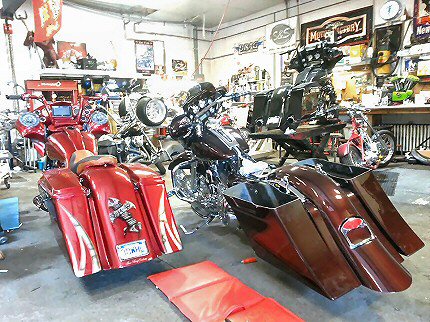 Custom Bagger Motorcycle Builders PA. - Custom Bagger Builders - Customizing Stock Harleys For Decades - Bagger Motorcycle Builds - Motorcycle Part Fabrication - Harley Bagger Modifications