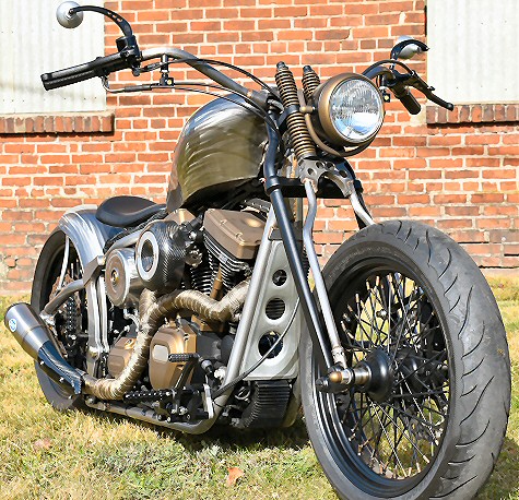 "Bare Metal Jacket" - Custom Bobber Build by Iron Hawg Custom Cycles Hazleton PA